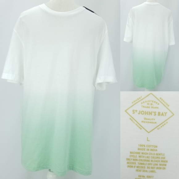 St. John's Bay Other - St Johns Bay Mint Julep Ombre Slim Fit Tee Large